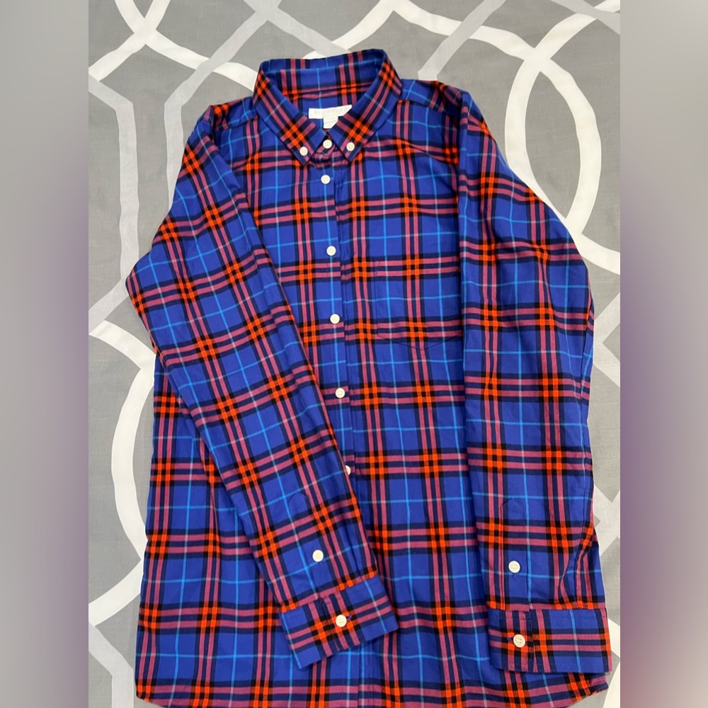 Boys Burberry Button Down Dress Shirt- Size- 14y, Color- Blue